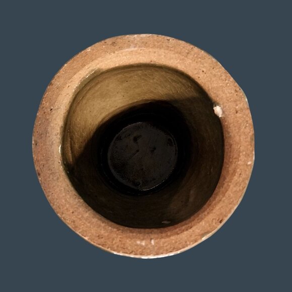 Modernist Planter Vase Or Candle Holder Signed Stoneware Pottery - Picture 5 of 10